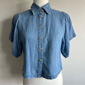 NWOT Banana Republic Button Down Denim Blouse